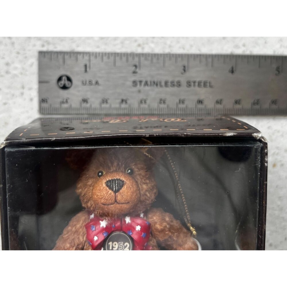 100 Year Anniversary of the Teddy Bear Ornament NIB With Red Bow Tie w Stars - Picture 6 of 10